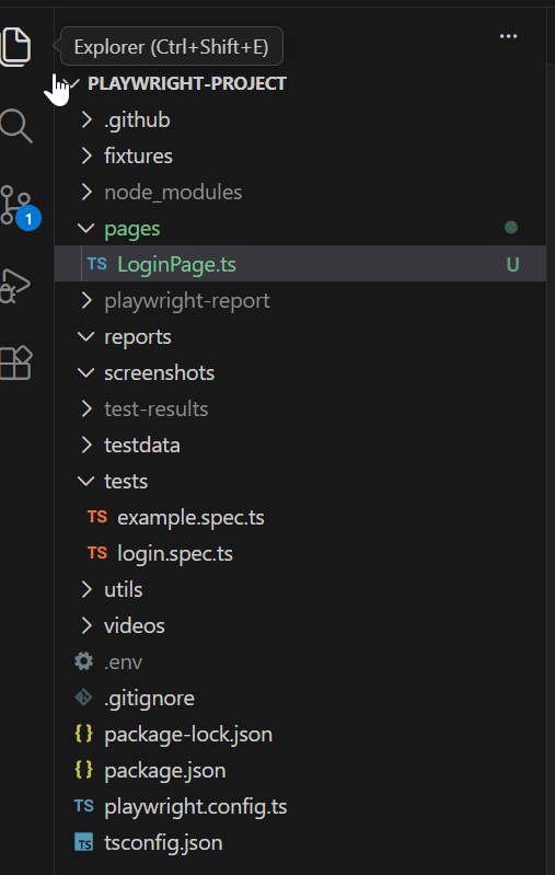 Playwright Page Object Model framework example
