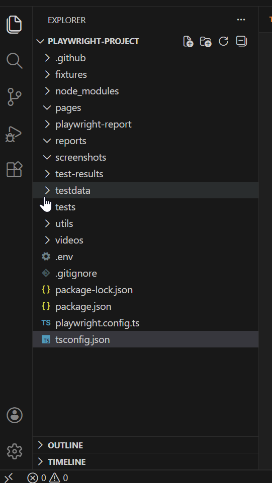 Playwright framework folder structure example